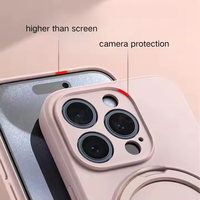 Étui de support de support d'anneau magnétique en Silicone liquide pour iPhone 16 15 Plus 12 11 13 14 Pro Max protecteur de boîtier de téléphone de charge sans fil