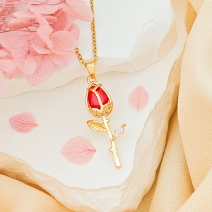 <span class=keywords><strong>Collana</strong></span> con Ciondolo Jeutelis in Stile <span class=keywords><strong>Tulipano</strong></span>, Placcata in Oro 18K con Zirconia, Accessorio Femminile - Product Image 6