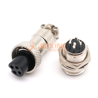 GX16 Fiche d'air 16mm Connecteur de câble M16 4pin 4P Femelle Plug + Male Socket Full Set Metal