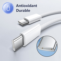 Câble de charge rapide en nylon tressé 3A USB C à Type C PD 60W Cordon PD de haute qualité 20V 3A Support de ligne de charge Câble de données OEM