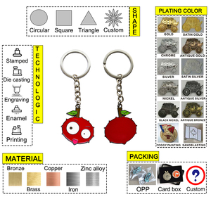 <span class=keywords><strong>Portachiavi</strong></span> in Metallo 3D Personalizzati con Logo, Smaltati Morbidi o Rigidi, Souvenir Cartoon, Prezzo di Fabbrica - Product Image 5