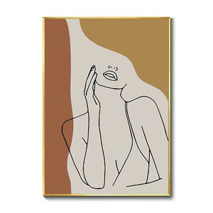 JZMorden decorazioni per la casa Nordic Abstract Women Face Poster opere d'arte figura minimalista e ritratto tela pittura con cornice - Product Image 6