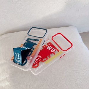 Coque de téléphone à motif lettres Street Fashion avec support intégré pour iPhone 17 Air 16 15 14 Pro Max, transparente givrée avec support arrière - Product Image 5