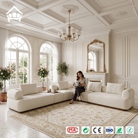 Ensemble de canapés modulaires pour salon, aménagement sectionnel avec table en bois intégrée, solution de mobilier tout-en-un pour toute la maison