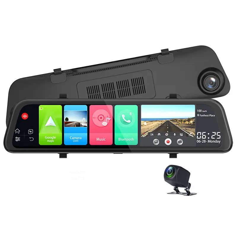 12 Inch Dual Lens Dash Cam 4G 1080P WIFI GPS navigation car camera redorder dvr with ADAS
