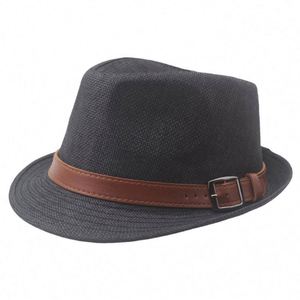Sombreros Fedora Británicos Vintage para Hombre, para Verano, Playa, Fiesta, Protección Solar Anti-UV, con Cinta y Cuerda - Product Image 5