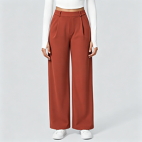 Pantalon de costume droit pour femme 2026 - Pantalon utilitaire décontracté pour l'extérieur avec poches fonctionnelles, coupe ample amincissante