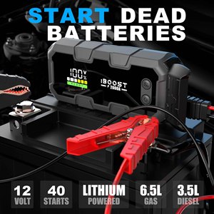 Kit de démarrage d'urgence puissant 2000A pour voiture, chargeur rapide de batterie de voiture 16000mAh, booster intelligent portable, pack de démarrage d'urgence - Product Image 4