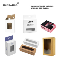 Boîte en papier recyclable faite à la main avec logo personnalisé, fenêtre en PET et doublure en éponge, forme personnalisable