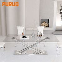 Nouvelle console d'entrée moderne avec plateau en verre trempé de 12 mm, pieds en acier inoxydable et marbre