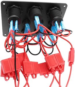 Bảng Công Tắc Rocker 8 Gang Cho Thuyền Đi Biển Với Bộ Sạc USB Kép 4.2A Bảng Điều Khiển Ổ Cắm Thuốc Lá + Vôn Kế Bảng Công Tắc Nhôm 12V F - Product Image 5