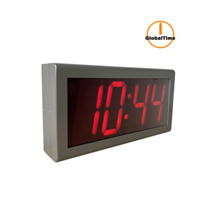 <strong>4</strong> Inch <strong>4</strong> Digit PoE Clock, <strong>GPS</strong> Time <strong>Server</strong> Synchronized, Automatic DST Reset, Stainless Steel Casing - Product Image 1