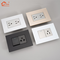 Interrupteur mural multifonction en acier inoxydable brossé KLASS 118 Type US avec prise pour interrupteur électrique domestique