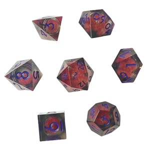 ชุดลูกเต๋าเรซิ่น 7 ชิ้น รุ่น Feeron Dragon Eye Liquid Core Glitter Polyhedral สำหรับเกมกระดานแฟนตาซีและไซไฟ Dungeons & Dragons - Product Image 4