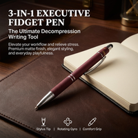 Stylo à bille en métal de haute qualité avec logo personnalisé et dispositif anti-stress, idéal pour un usage quotidien, stylos cadeaux