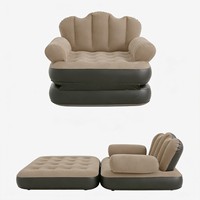 Canapé gonflable pliable en PVC floqué personnalisé, canapé paresseux, canapé cinq-en-un, chaise longue