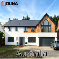 Ventana de Aluminio Certificada As2047 para Proyecto OUNA Australia Villa, Puerta de Entrada con Vidrio Templado Resistente a Impactos de Huracanes