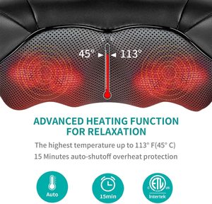 Mejor cuello hombro con amasado profundo Shiatsu cuello masaje inteligente alivio eléctrico pulso masajeador - Product Image 4
