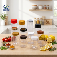 Bouteille shaker en plastique PET pour épices 150ml 200ml 330ml, sel, poivre, piment, avec couvercle à clapet doré, pour la cuisine