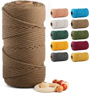 Wholesale Macrame Cotton Cord 2mm 3mm 4mm 5mm Single Twisted Natural Soft Beige Macrame Cord For DIY Macrame Craft