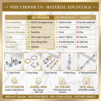 Anneau clicker en titane ASTM F136 pour septum, avec zircon CZ, pour nez, hélix, daith, cartilage, bijoux de corps style punk, vente en gros