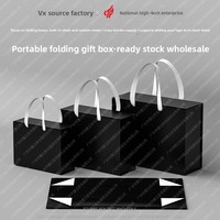 Boîte d'emballage rectangulaire portable pliable, design monobloc perforé, avec poignée de transport et sangle de transport, en papier spécial