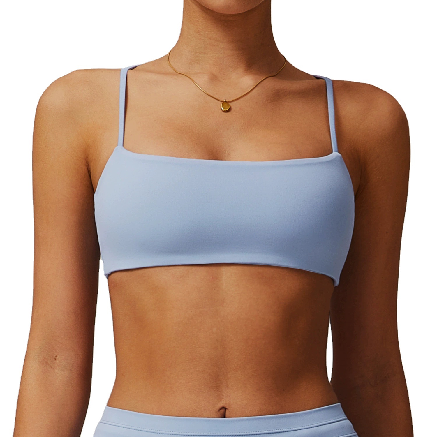 Nude Sling Back Yoga Bra Quick Dry Sports Underwear Tight Fitness Top