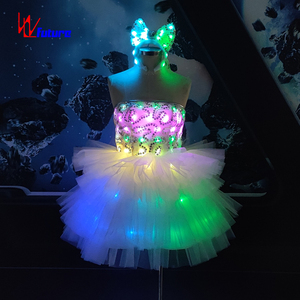 Vestido Tutú Luminoso LED para Actuaciones <span class=keywords><strong>de</strong></span> Bailarina, Estilo <span class=keywords><strong>Disney</strong></span>, Desfiles Nocturnos, DJ, Fiestas Rave, Carnaval, Año Nuevo - Product Image 3
