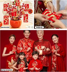ซองจดหมายสีแดงขนาดกระเป๋าวัสดุกระดาษรีไซเคิลได้เป็นมิตรต่อสิ่งแวดล้อมสำหรับเป็นของขวัญทางธุรกิจทำจากจีนปีใหม่ออกแบบได้ตามต้องการ - Product Image 5