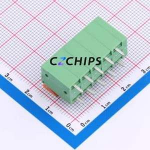 DB142V-5.08-5P-GN Spring Terminal Block Through hole Component (THT),P=5.08mm Connector 1x5P 5.08mm Green Through Hole - Product Image 2