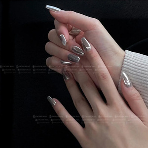 Poudre à ongles effet miroir argenté Aurora, pigment chrome ciel nocturne, paillettes métalliques acryliques pour la décoration des ongles - Product Image 5