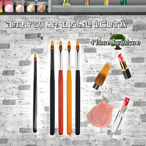 Pinceau professionnel pour ongles en gel UV et acrylique, poils en nylon, manche en bois, virole sertie, outil de manucure - Product Image 3