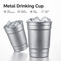 Gobelet en aluminium personnalisé avec logo, réutilisable, en métal, pour eau, bière, jus, café, camping en plein air et événements