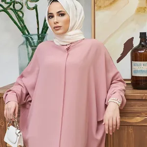2024 Muslim Abaya Clothing Muslim Fashion Bat Sleeve Long Dress Robe Women&#39;s Wear Adults Islam Support Two Piece Abaya Set