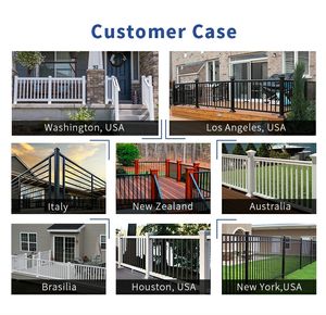 Barandillas de <span class=keywords><strong>Terraza</strong></span> de Aluminio y Vidrio para Exteriores, Diseño de Rejilla Elegante, Barandillas de Balcón de 6 Pies, Resistentes a la Corrosión y al Agua - Product Image 3