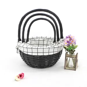 Cesto per Bucato in <span class=keywords><strong>Vimini</strong></span>, Novità in Vendita, Cesto Regalo Intrecciato a Mano, Contenitore in <span class=keywords><strong>Vimini</strong></span> con Manico - Product Image 2