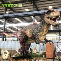 Dinosaures en silicone personnalisés faits à la main, modèle réaliste d'Allosaurus de 5 m, animatronique, pour parc d'aventure intérieur/extérieur, maison