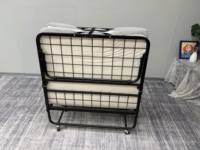 Lit pliant en gros avec matelas épais, cadre métallique portable, lit d'appoint pliable avec roues verrouillables pour appartement, bureau, repos