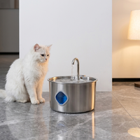 Bebedero para Mascotas de Acero Inoxidable 304, Dispensador para Perros y Gatos, Capacidad de 32L, Interfaz USB, Elemento Filtrante, Enchufe Internacional