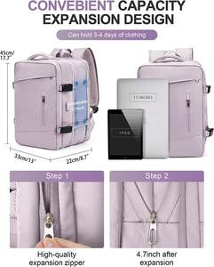Mochila de Viaje Grande Personalizada para Mujer, Impermeable, Informal, para Deportes al Aire Libre, con Puerto de Carga USB y Compartimento para Zapatos - Product Image 2