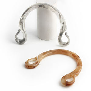 Mango de bolsa de gancho de resina acrílica en forma de U, reemplazo de mango de bolso en forma de U de cuerno, adecuado <span class=keywords><strong>para</strong></span> bolsas tejidas DIY, carteras y bolsos - Product Image 4