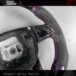 Volante LED de fibra de carbono morado personalizado para <span class=keywords><strong>Mercedes</strong></span>-<span class=keywords><strong>Benz</strong></span> W205 2015-2018 <span class=keywords><strong>Clase</strong></span> <span class=keywords><strong>E</strong></span> C S A W213 AMG C43 GT S65 GLA GLS SL GLE - Product Image 4