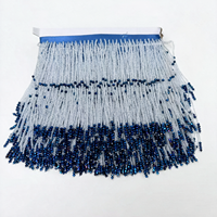 Bordure en dentelle perlée en résine avec franges à pompons et garnitures en coquillages pour vêtements, sacs, textiles de maison et chaussures