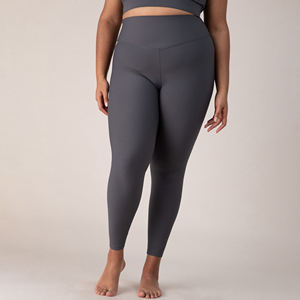Leggings a Costine da Donna Taglie Forti a Vita Alta, Effetto Nudo, Anti-Squat, per Palestra e Yoga, Abbigliamento Sportivo Personalizzato, Pantaloni Fitness - Product Image 2