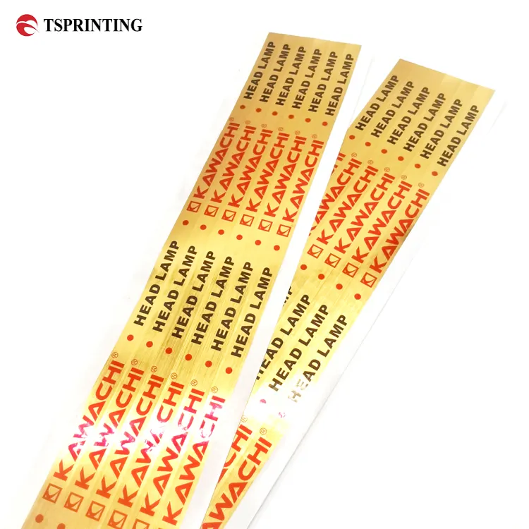 Klebende Verpackungsetikette Heißprägungsaufkleber Goldfolie geprägtes Logo-Design-Etiketten für Kopflammen-Aufkleber-Druckservice
