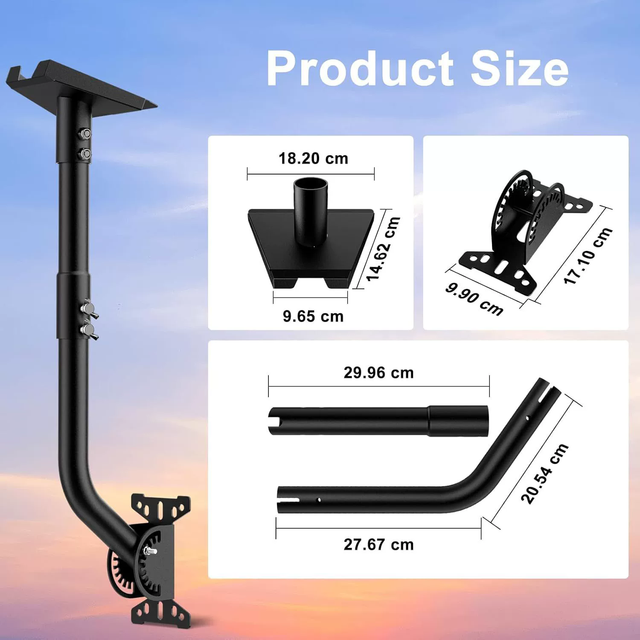Reinforced Wall/Roof Mount Pole Mount Adjustable Starlink Gen 3 Mounting Kit V3 Pipe Adapter Pole Mount Internet Kit Satellite