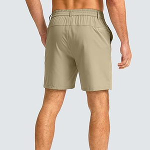 Shorts de course pour hommes, respirants, pour la salle de sport, le fitness, le sport, le cyclisme, tricotés, unis, logo personnalisé, 5 pouces, décontractés - Product Image 3