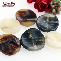 Botones de Resina Ovalados Únicos Niucky con 4 Agujeros y Tija de Túnel, Acabado Mate en Beige, Marrón y Negro, Lavables, para Suéteres y Abrigos, 25-30mm