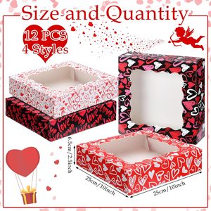 Cajas para Galletas del Día de San Valentín con Ventana en Forma de Corazón, Contenedor para Postres de Panadería, Caja para Pasteles con Apertura Automática para Fresas y Donuts - Product Image 1