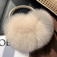 Nouveaux cache-oreilles d'hiver en vraie fourrure de renard pour femmes, cache-oreilles réglables en fourrure de renard naturelle, cache-oreilles en peluche véritable, cache-oreilles d'extérieur en fourrure unie
